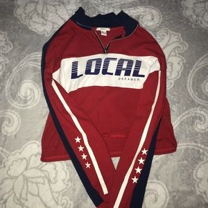 Forever 21 Racer Red Turtleneck Crop Top